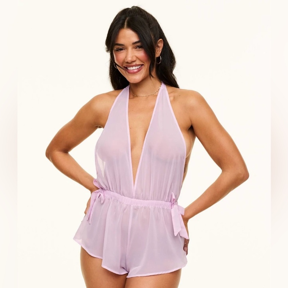 NWT Adore Me Sheer Pink Romper